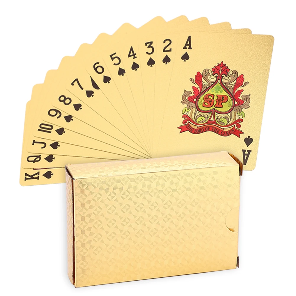 

Golden Plastic Playing Cards Waterproof PVC Poker Creative Collection Durable Gift Game Cards Plastic Poker Cards