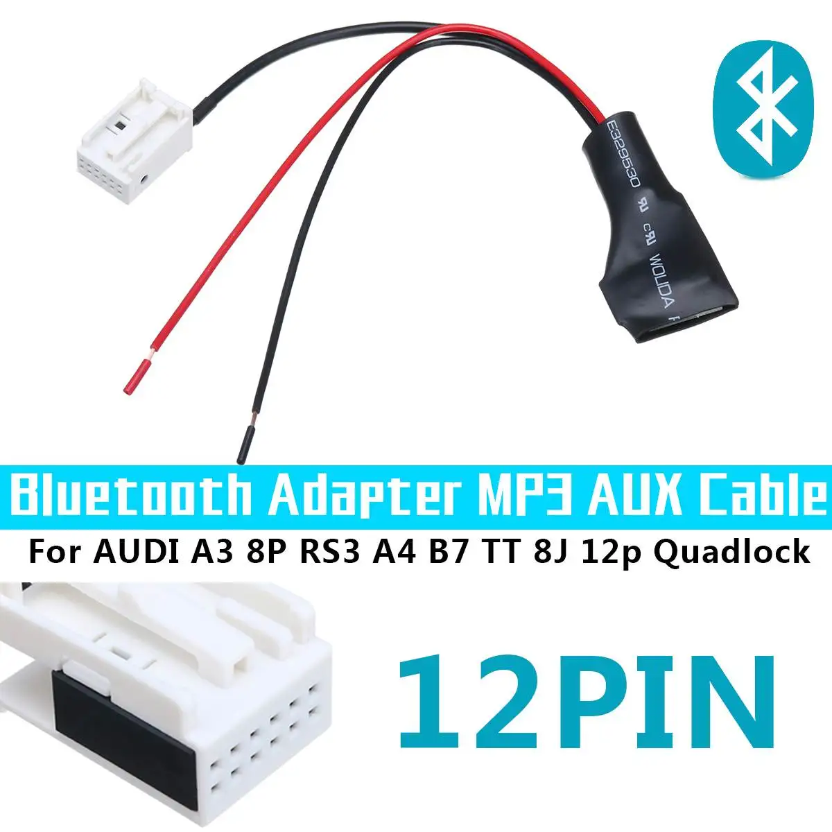 12 Pin bluetooth аудио MP3 адаптер Aux кабель для AUDI A3 8P RS3 A4 B7 TT 8J 12p