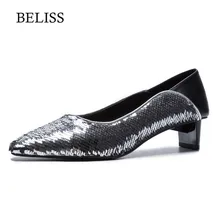 BELISS 2019 Fashion Woman Pumps Spring Lady Shoes Genuine Leather Pointed Toe Slip-On Shallow Party Wedding Pumps Woman Shoes X9 venchale shallow slip on convenient 2018 new arrival high heels pointed toe woman plus size shoes genuine leather woman pumps