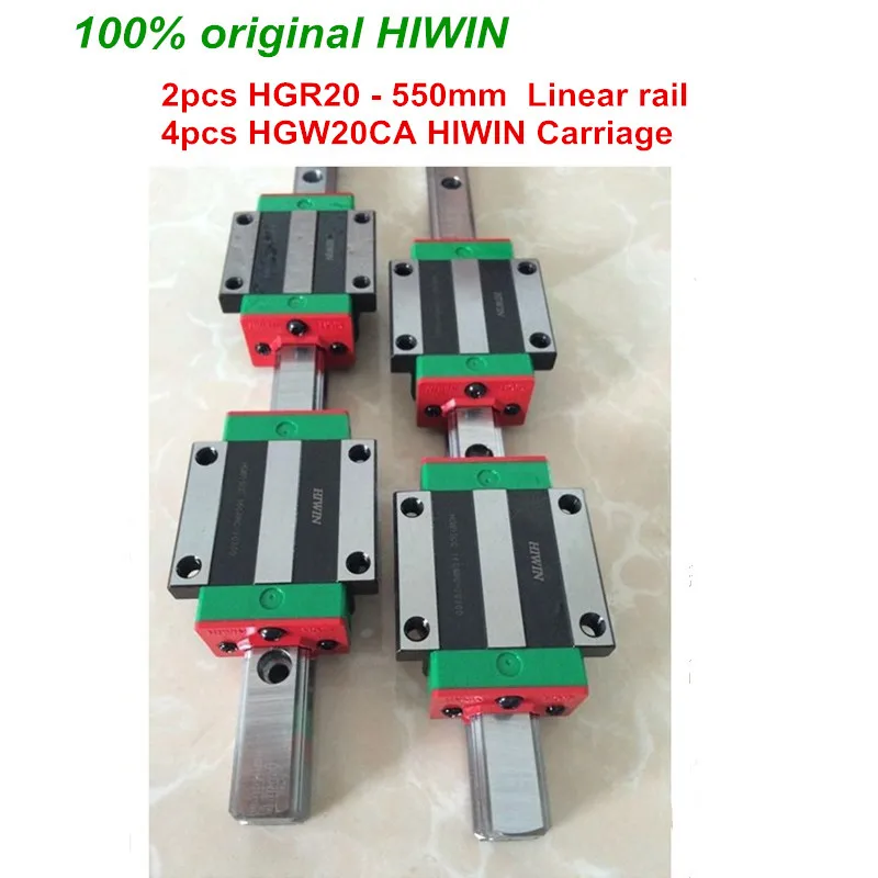 HGR20 HIWIN Линейная направляющая: 2 шт. 100% оригинальная направляющая 550 мм + 4 блоков