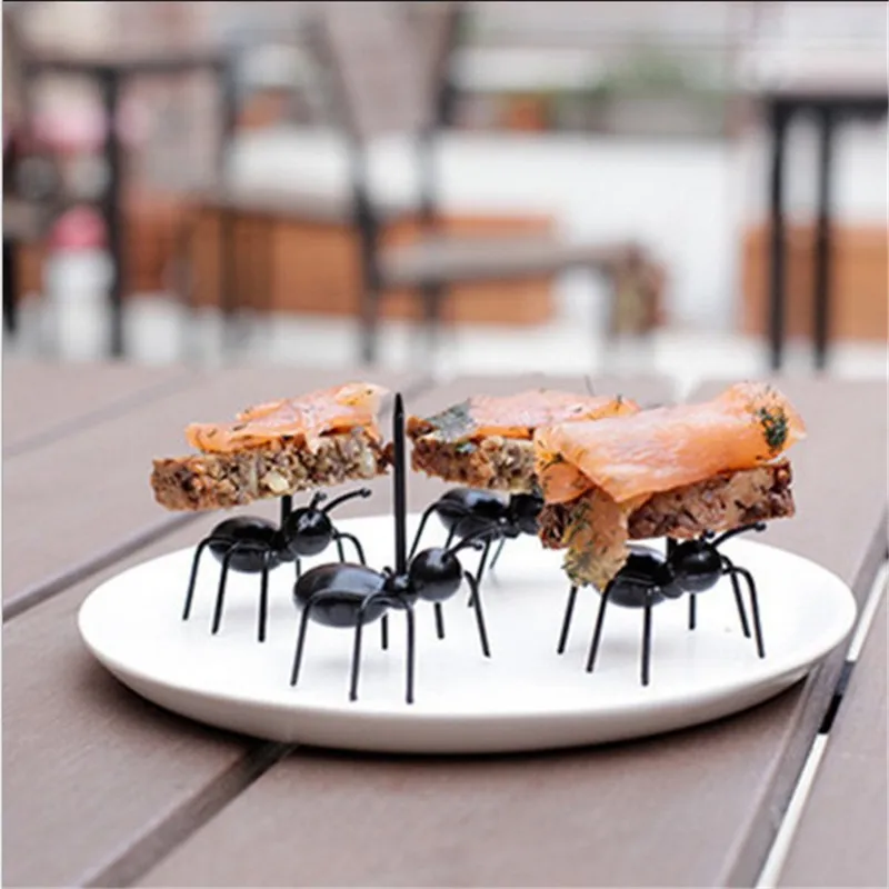 

12pcs/set reusable Kawaii ant snack cake dessert tableware fruit fork multi-purpose plastic ant fork