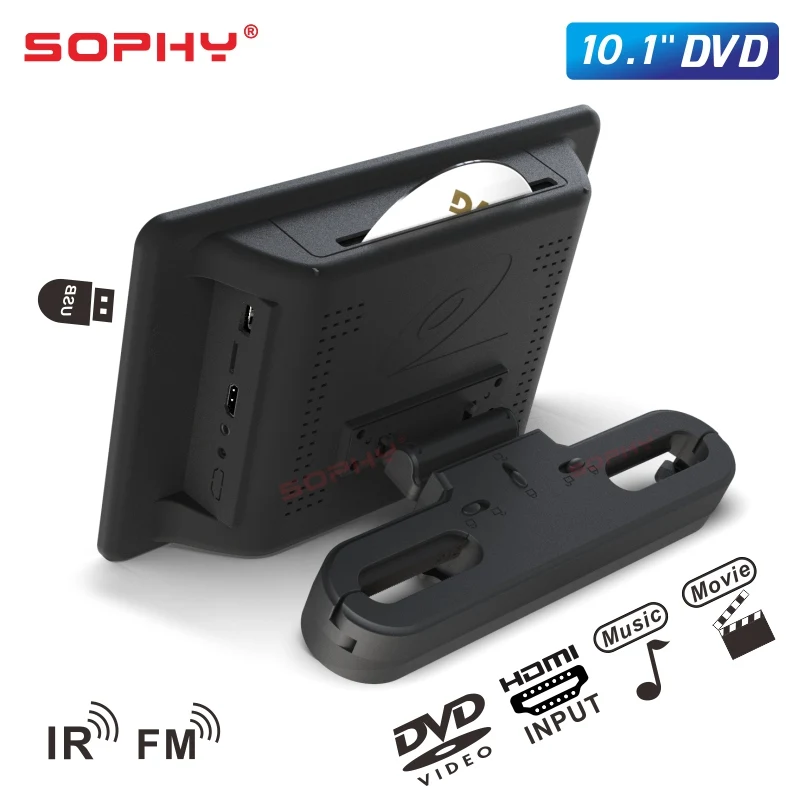 10 1 дюймовый автомобильный монитор DVD/USB/SD/MP5/FM ИК передатчик/игра/HDMI видео
