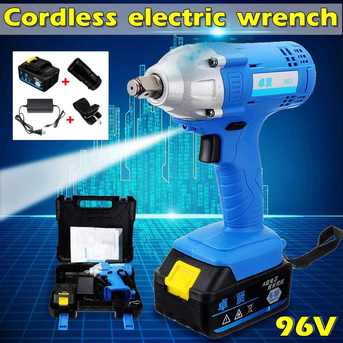 

Cordless 9000mAh 2000W Electric Impact Wrench High Torque Chargeable Hammerdrill LED Lighting Hammer Power Tools
