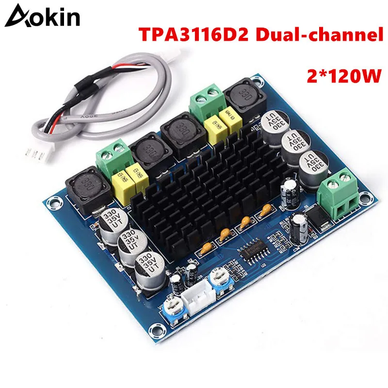 

TPA3116D2 Dual-channel Stereo High Power Digital Audio Power Amplifier Board 2*120W XH-M543