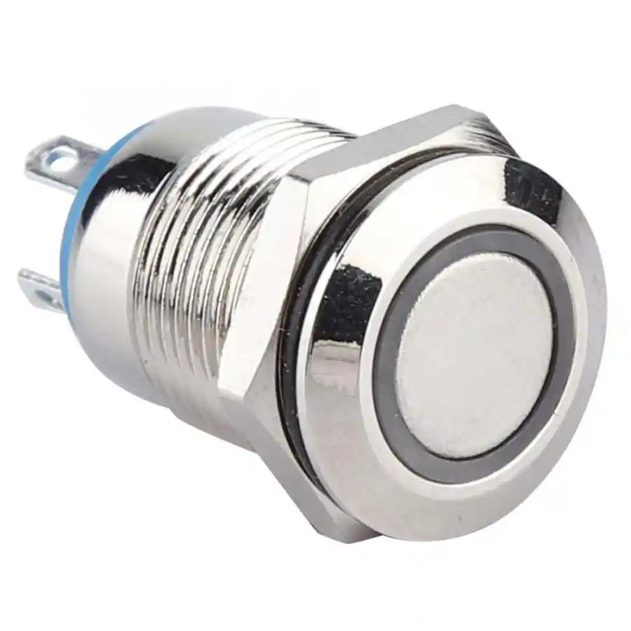 1Pc 2 Pins 12mm car computer waterproof momentary metal push button switch V P0