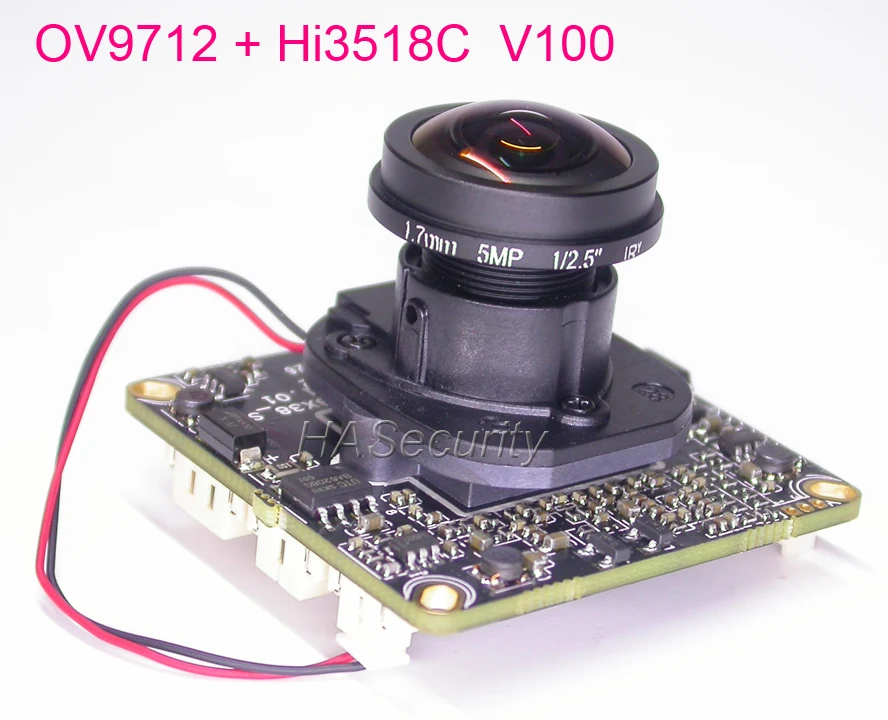 Объектив рыбий глаз 720P 1/4 &quotOmniVision OV9712 CMOS датчик + Hi3518C V100 IP камера стандартный