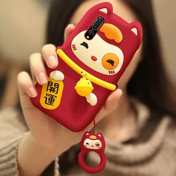 

cute case for HUAWEI P20/P20 pro,carton soft silicone high quality huawei phone cover,with finger ring,red