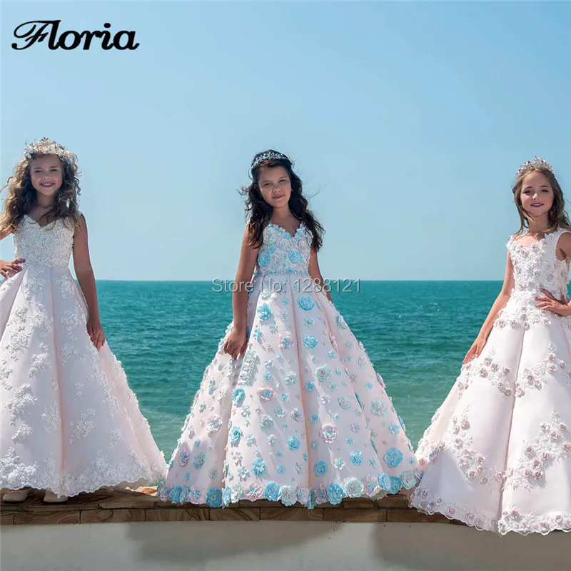 Luxury Flower Girl Dresses For Party Vestido De Deminha 2019 Girls Prom Evening Gowns Lace Beaded First Communion Dress | Свадьбы и