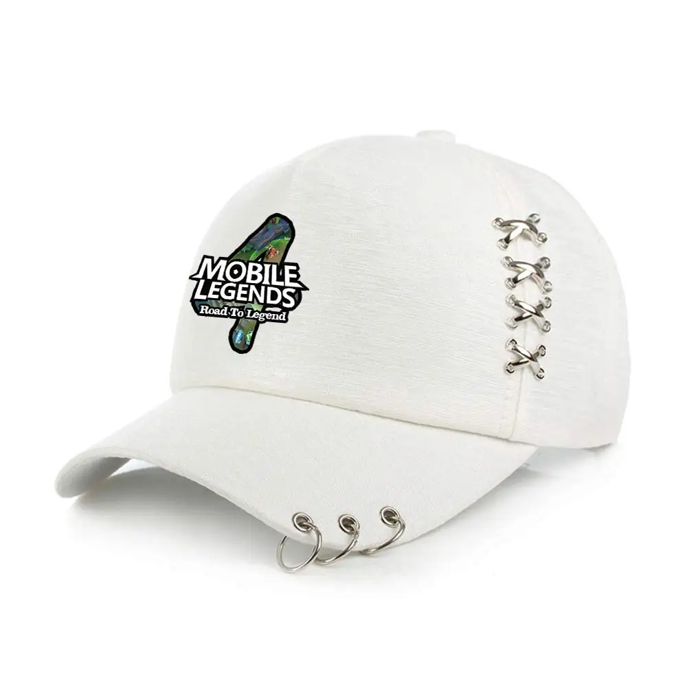 Suncomics Mobile Legends бейсбольная кепка с железными кольцами Регулируемая Snapback Sport шапки хип-хоп Розовая белая кепка s косплей подарок