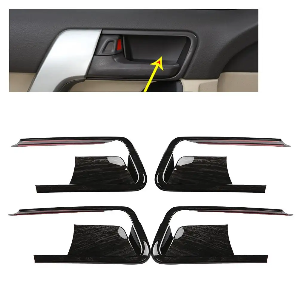 

4pcs Car Styling Interior Door Bowl Cover Trim for Toyota Land Cruiser Prado 2014-2018 Black Wood Grain Left Hand Drive