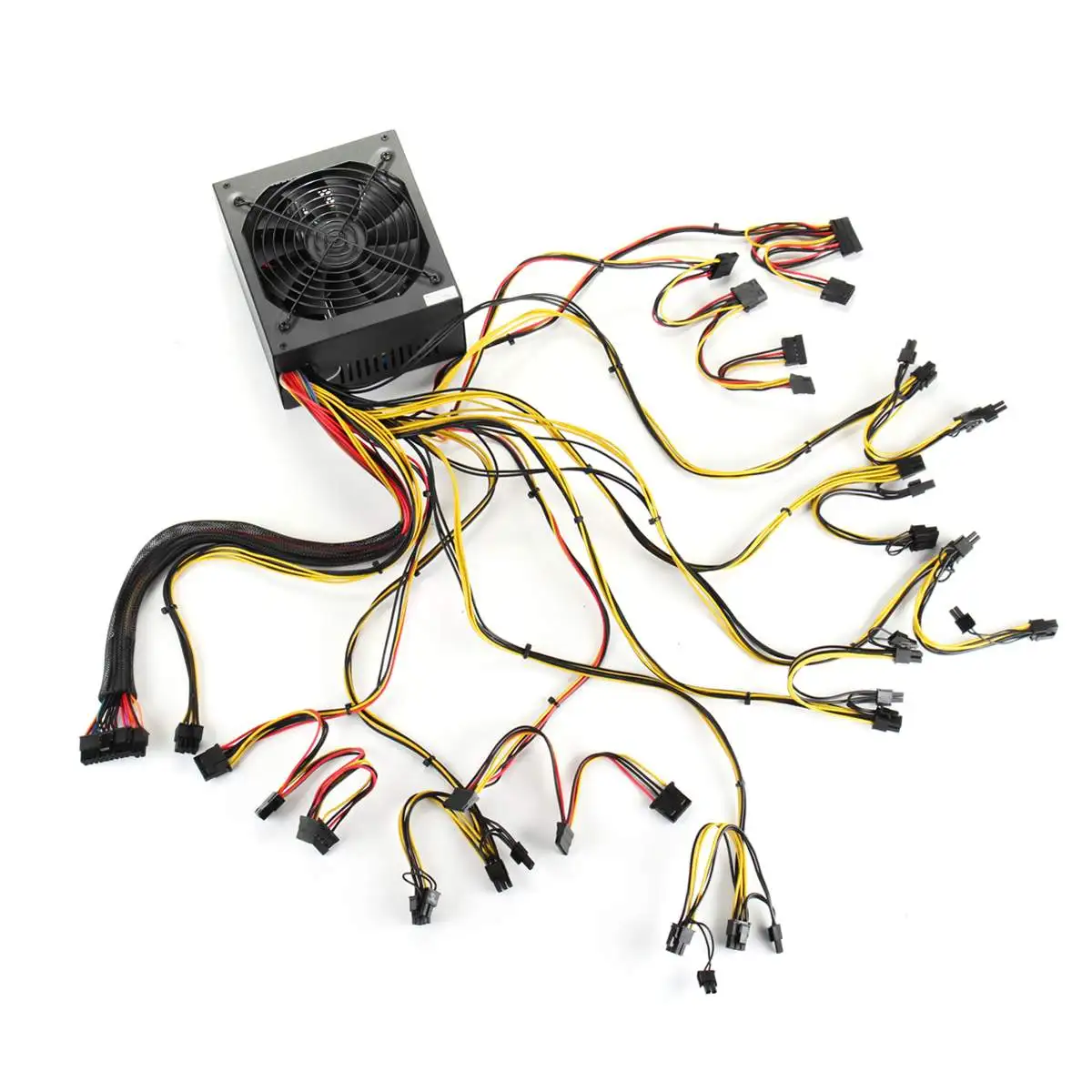 220V 1100W Desktop Mining Miner Power Supply For 6GPU Ethereum Mining With 6 port SATA 24Pin Mainboard 4+4pin CPU 6+2pin GPU