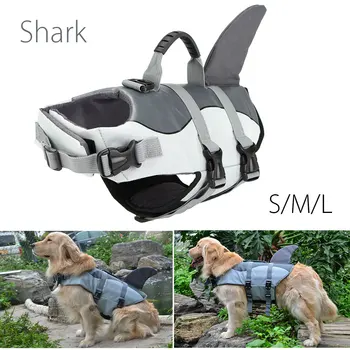 

NEW Float Dog Life Jacket Shark Pet Swimming Life Jacket Vest Swimwear Safety Clothes For Small Large Dogs Swimwear S M L
