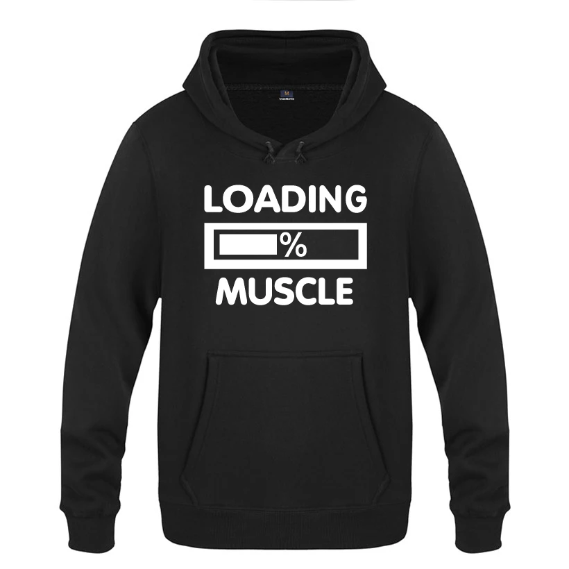 cheap Loading Muscle Slogan Creative Novelty Hoodies Men 2018 Men #039;s Pullover Fleece Hooded Sweatshirts