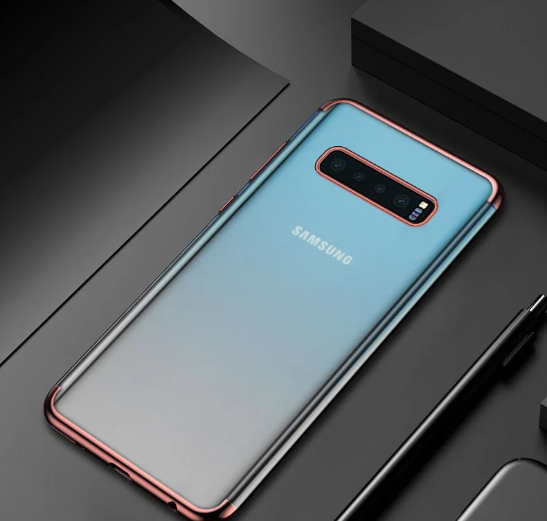 1 шт./лот Прозрачный гальванический Мягкий ТПУ Тонкий чехол для Samsung Galaxy S10e S10 Plus M20