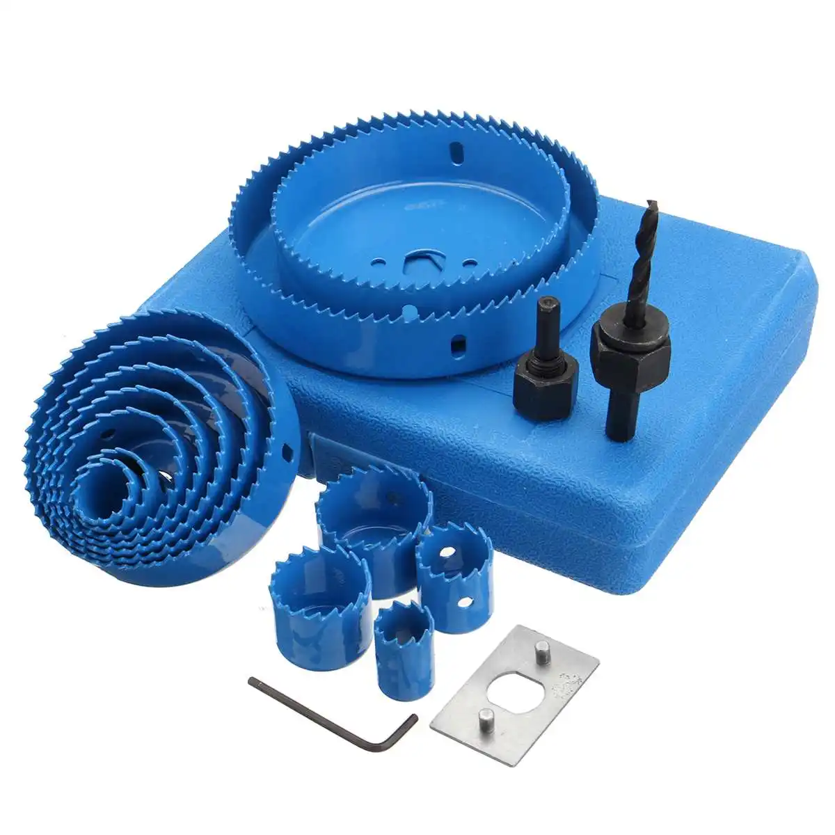 

16pcs Hole Saw Cutting Set Kit Drilling Tool Wood Metal Cutter 19-127mm Mandrels Saws Core Drill Bits Woodworking Combination