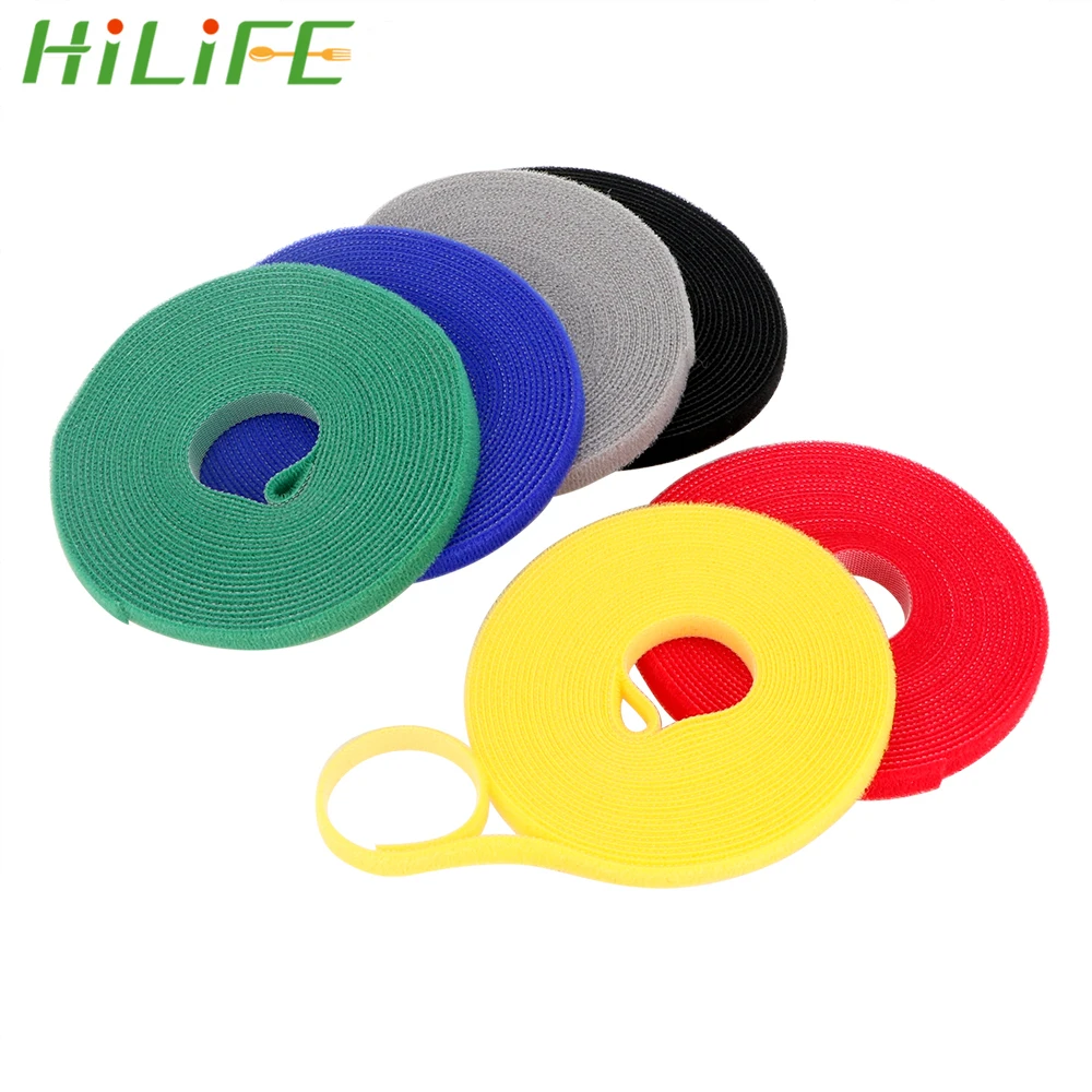 

HILIFE Nylon Straps 5m*1cm Power Wire Loop Tape Fastener Reusable Magic Tape Nylon Cable Ties