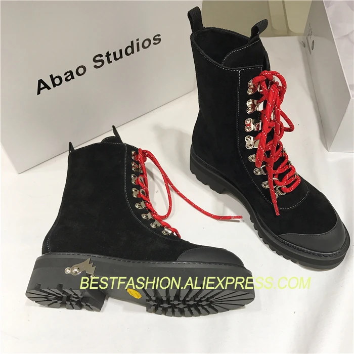 

New Shoes Woman Spring Autumn Ankle Boots Lace Up Cowboy Knight Boots Leather Boots Design Woman Booties Superstar Tide