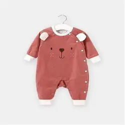 CANIS baby Rompers Witer теплый новорожденный мальчик медведь длинный рукав комбинезон одежда наряд Мальчики Bebe Rompers хлопок 2019 Новый