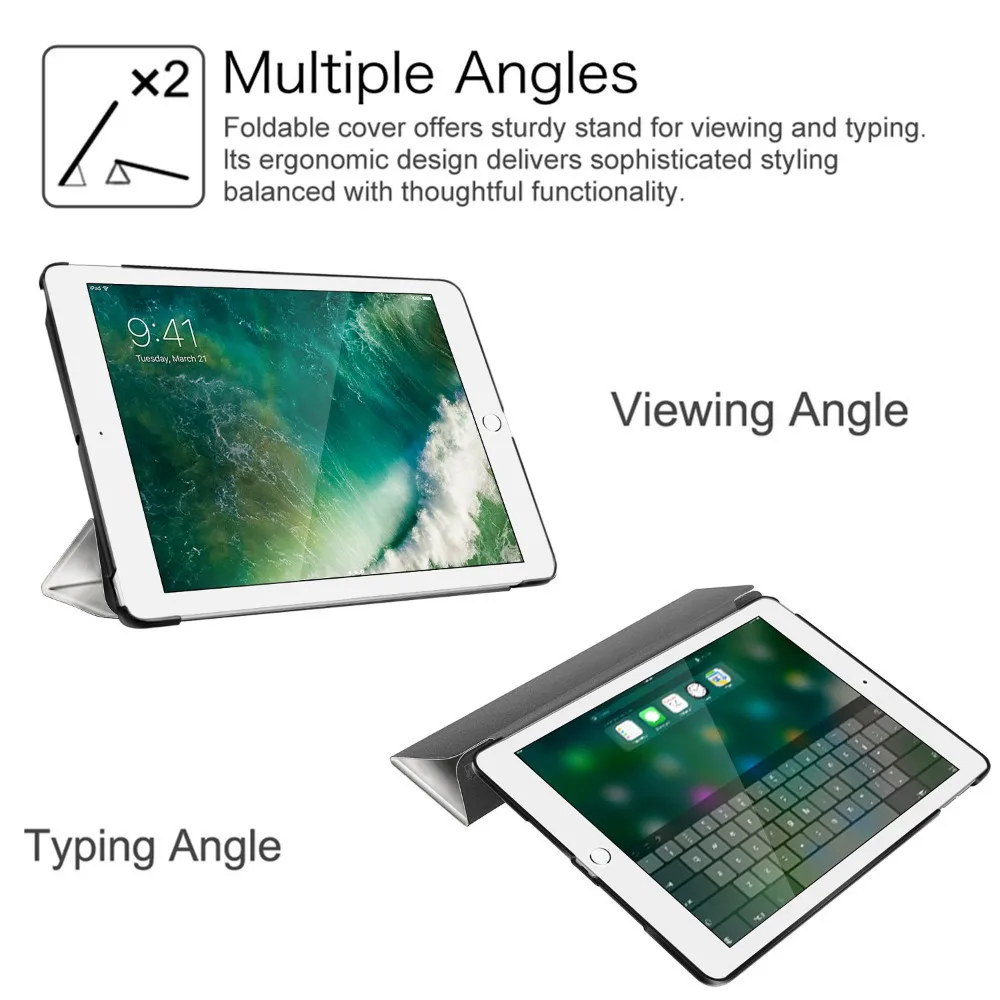 Чехол Coolaxy для iPad 2018 9 7 легкий умный тройной чехол Жесткий из искусственной кожи с