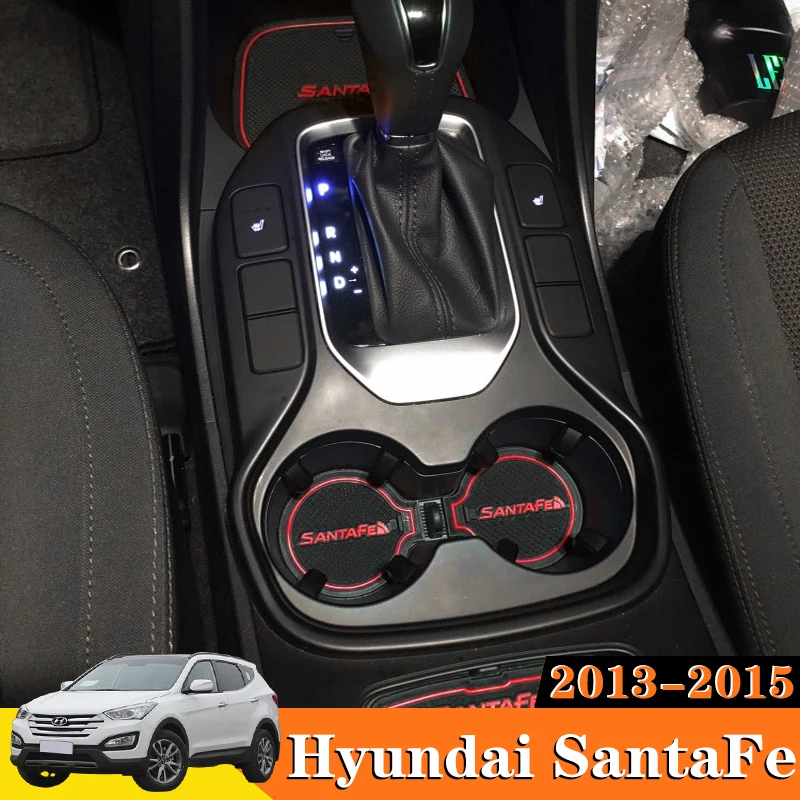 

19X Car Accessories Inner Gate Slot Pad Non-Slip Cup Mats Anti Slip Door Groove Mat For Hyundai Santa Fe IX45 2013 2014 2015