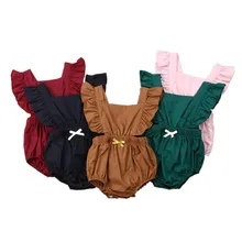 Боди пляжный костюм с рюшами без рукавов для новорожденных девочек летняя одежда для малышей 0-24 месяцев