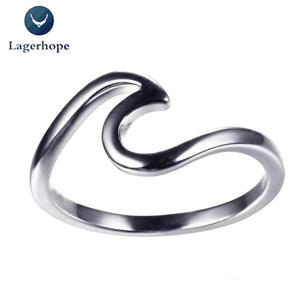 

Silver Electroplate Wave Ring International Hair Simple Unisex Men's Fine Jewelry Wholesale Rings For Women