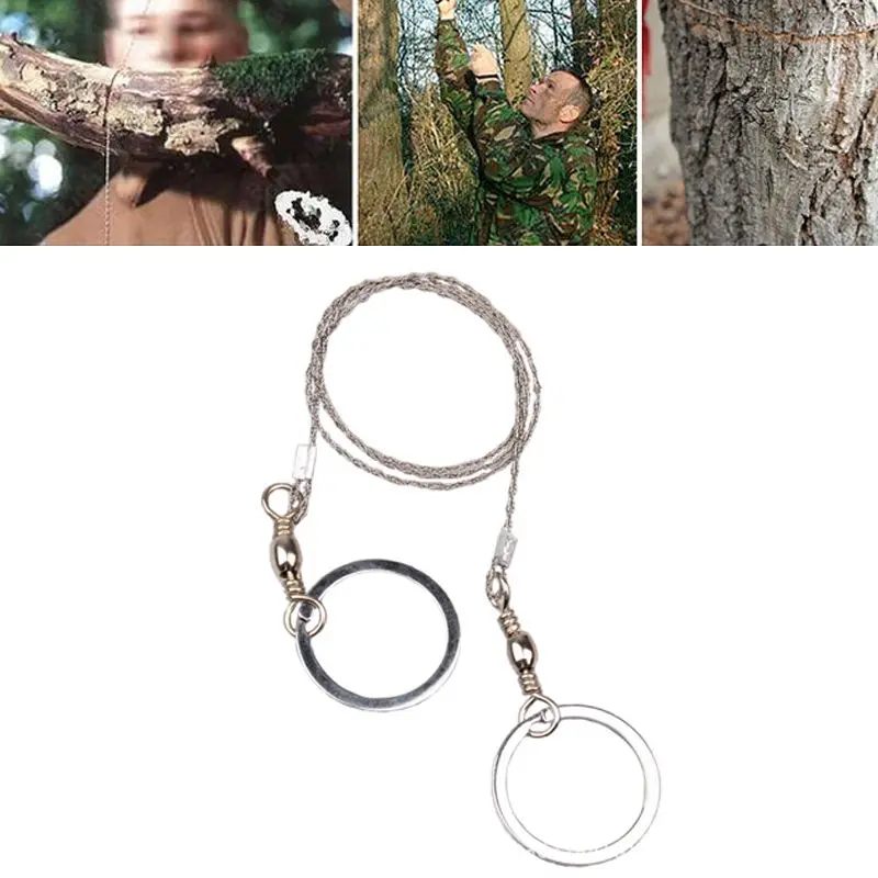 550mm(21.6") Emergent Survival Wire Saw Camp Hike Outdoor Mountain climb Cut Hunt Fish hand Tool Fretsaw Bushcraft Kit folding saw hand saw multi purpose saw handheld saw
