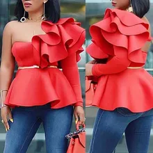 2019 Red Ruffles Sexy Blouse Women Shirts Peplum Irregular Slim Party Summer Tops Ladies Fashion Elegant Blouse 2019 Red Ruffles Sexy Blouse Women Shirts Peplum Irregular Slim Party Summer Tops Ladies Fashion Elegant Blouse