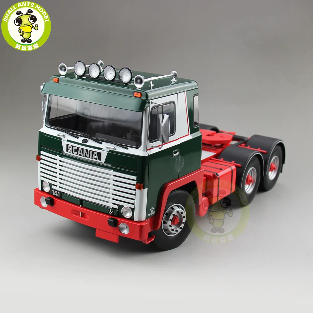 1/18 Scania Lbt 141 тягач Asg 3-Assi 1976 ROAD-KINGS RK180011 литой автомобиль модели грузовиков игрушки для детей подарок зеленый и красный