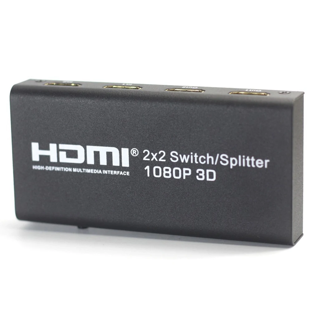 

HDMI Switcher 2x2 Switch Splitter Two in and Two Out Display the Same Screen Free Switch HDMI HD Switch 1080p US Plug