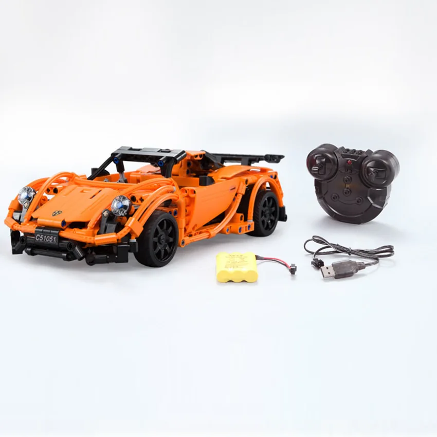 421PCS Super Racing RC Car Model Building Blocks Set with Rechargeable Battery Brick Compatible Legoes LEPINS Toys Gift kid Boy