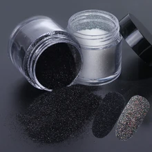 Полная красота голографический порошок для ногтей сахарный блеск погружающийся порошок для ногтей хром пигментный Гель-лак сверкающий белый черный пыль CHMN