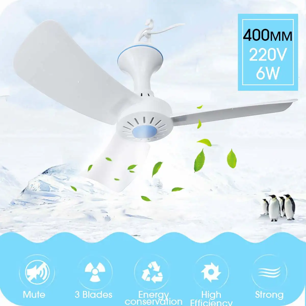 

220V 3 Leaves Mini Ceiling Fan Mute Anti mosquito Energy saving Electric Ceiling Fan With Switch for Home Dormitory Summer 6W