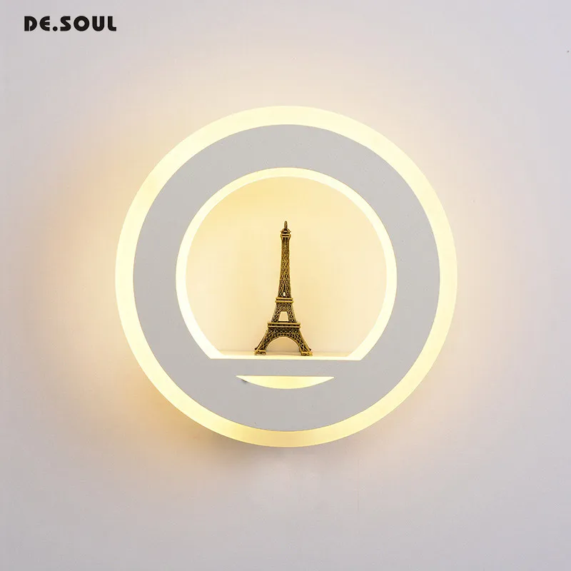 

DE.SOUL Wall Lamps Indoor Bedroom LED Wall Lamps AC85-265V Tower Wall Sconce for Home Kid Room Bedside Acrylic Wall Sconce