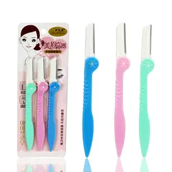 Новый 3 Упак. складной нож для бровей Женская Professional Browsing Blade beauty Tool