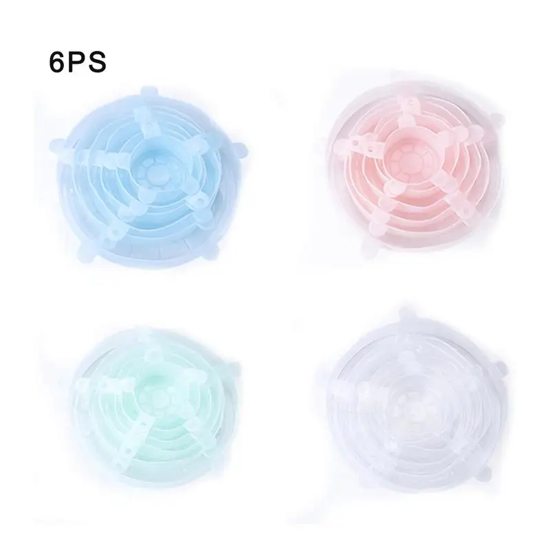

Kitchen Silicone Storage Set 6-piece Fruit And Vegetable Odorless Plastic Wrap Safe Wear-resistant Cover Bowl