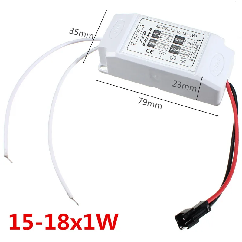 

LED Driver Power Supply 15-18W Power Supply Driver Adapter Transformer For LED Light Lamp Bulb 85-265V Output DC40-60V