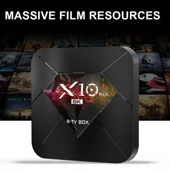 

X10 Plus TV Box MJPEG and JPEG Infinite Pixel Decoding Android 9.0 4+64G Quad-Core WiFi 3D H.265 6K Set Top Box