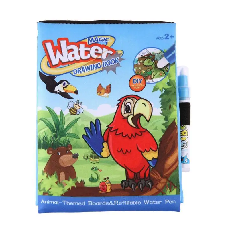 

Magic Water Drawing Book Water Cartoon Animals Coloring Painting Book With Magic Pen Baby Educational Doodle Kids Birthday Gift
