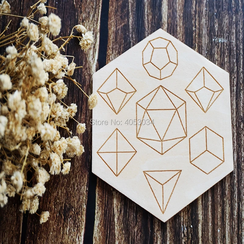 

Dungeons and Dragons Dice Geometric Coasters | Wood Coasters | Gaming Room Decor | Tabletop Gaming Accessories | DND