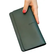 

2018 Women Wallet Long Buckle Card Soft Leather Wallet Card Holder Women Wallets Genuine Leather Simple Fashion Women's Wallet