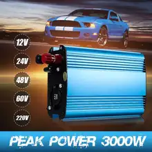 Пики Мощность 3000W DC12V 24 V-AC220V автомобиля ЖК-дисплей Дисплей Солнечный Мощность инвертор Модифицированная синусоида преобразователь