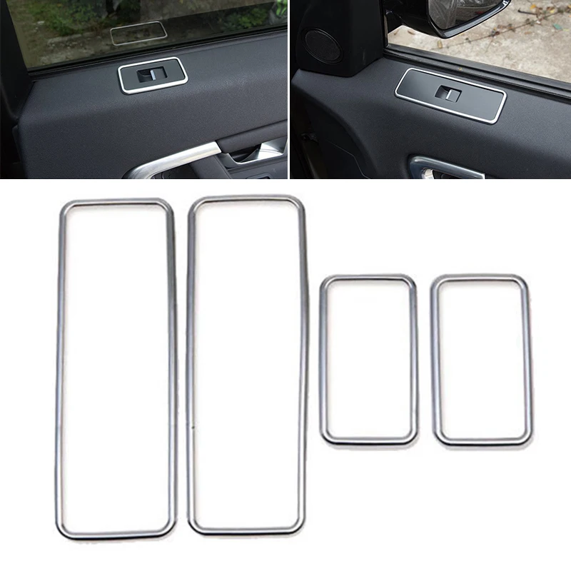 

Chrome Door Window Switch Panel Frame Cover For Land Rover Discovery Sport 15-18