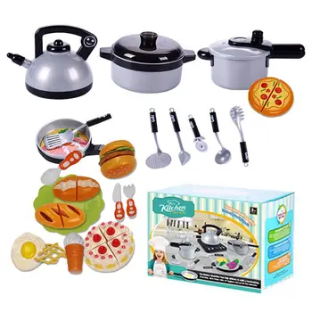 

19/22/27pcs/set Children Mini Kitchen Cookware Pot Pan Kids Pretend Cook Play Toy Simulation Kitchen Utensils Toys Set Kid Gift