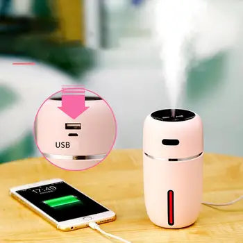 

200ML Mini Ultrasonic Air Humidifier Aroma Essential Oil Diffuser for Home Car USB Fogger Mist Maker with LED Light