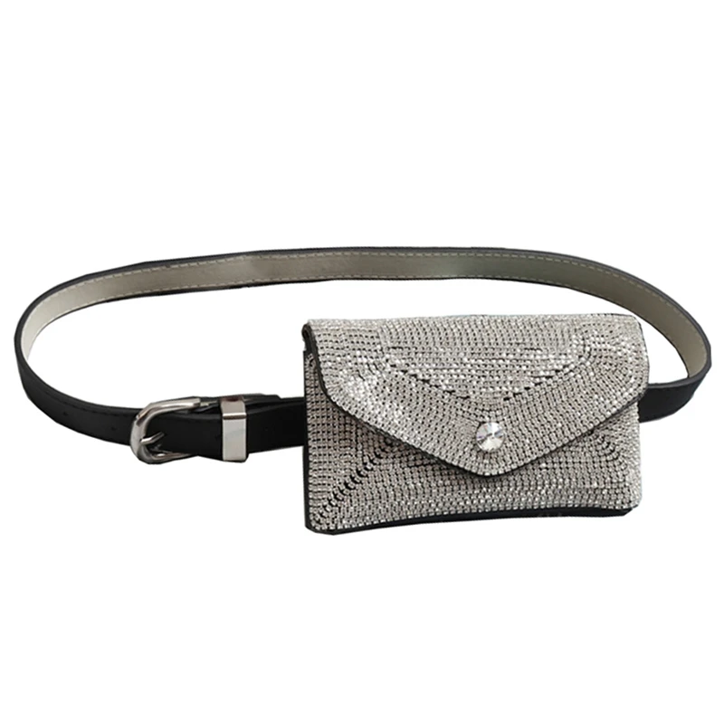 

Diamonds Waist Bags Handy Detachable Crystal Belt Bags New Fashion Women Fanny Pack Phone Pouch Leather Belt Pack
