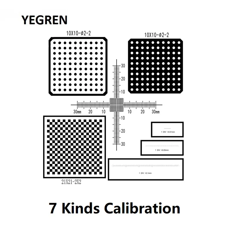 

Large Calibration Target Micrometer Checkerboard Measuring Grid Net Dot Reticle Scale Cross Ruler for Microscope Vision Device