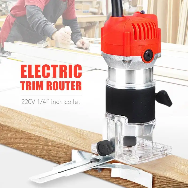

30000RPM 300W 220V Power Trim Router 1/4 Bit 6mm Woodworking Edge Banding Molding Machine US plug Power Tool