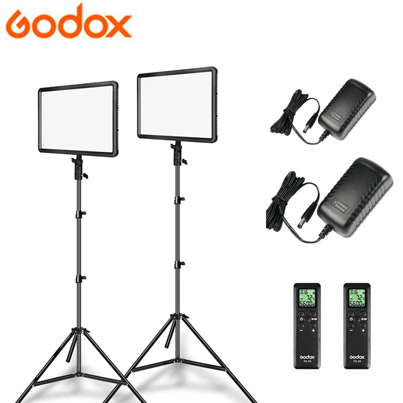 2 шт. Godox светодиодный P 260C видео светильник Панель лампа ультратонкий 30 Вт 3300-5600k с