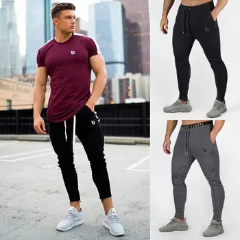 

Mens Pants Long Trousers Tracksuit Fitness Workout Joggers Sweatpants Long Sweat Pants Slim Trousers